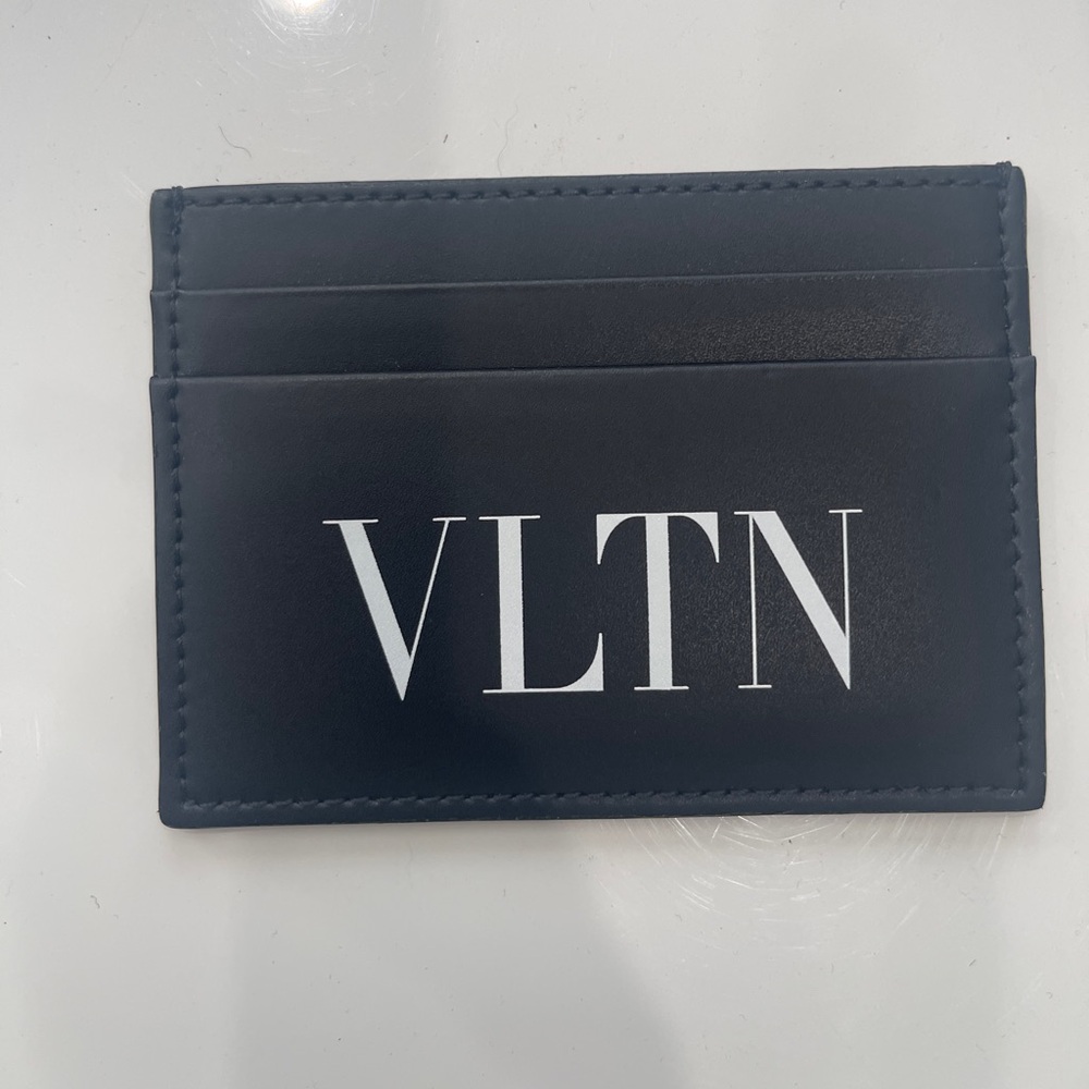 Valentino Garavani Women's VLTN Black Leather Card Case